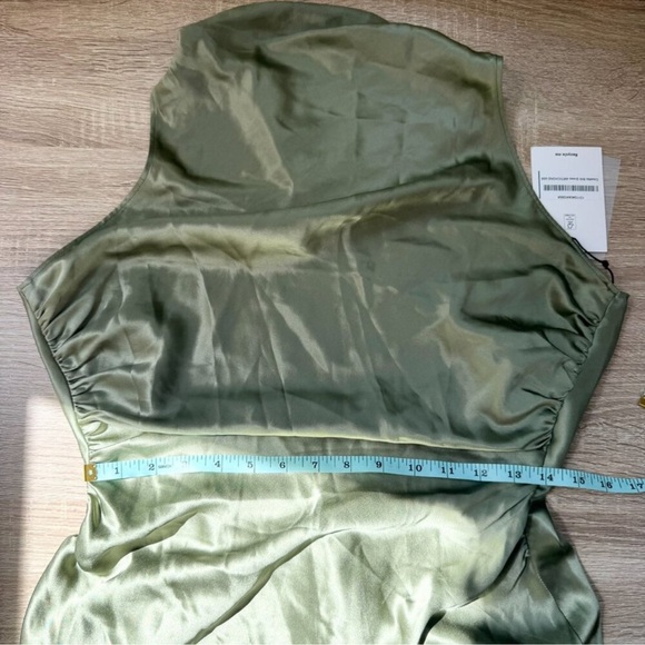 NWT Reformation Casette Silk Maxi Dress Artichoke Green 8 - Picture 8 of 13